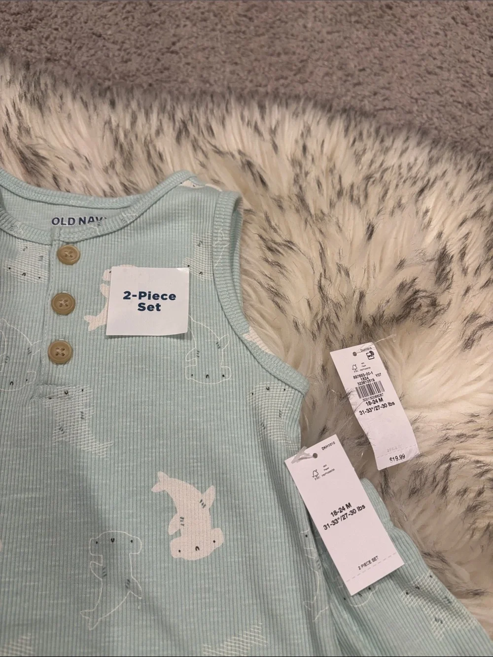 18M-24M NWT Old Navy Henley Tank Top and Shorts Set